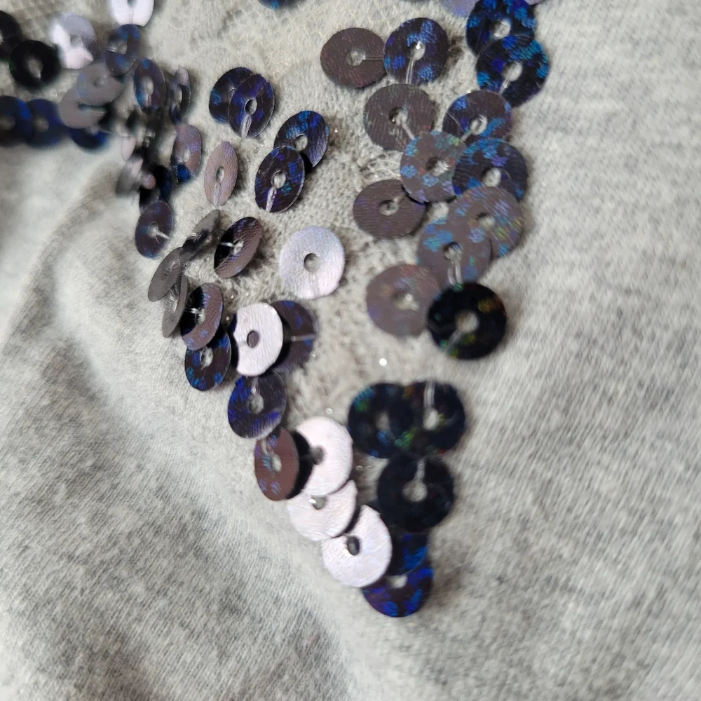 Justice sequin lace star tank top built in bra 8
